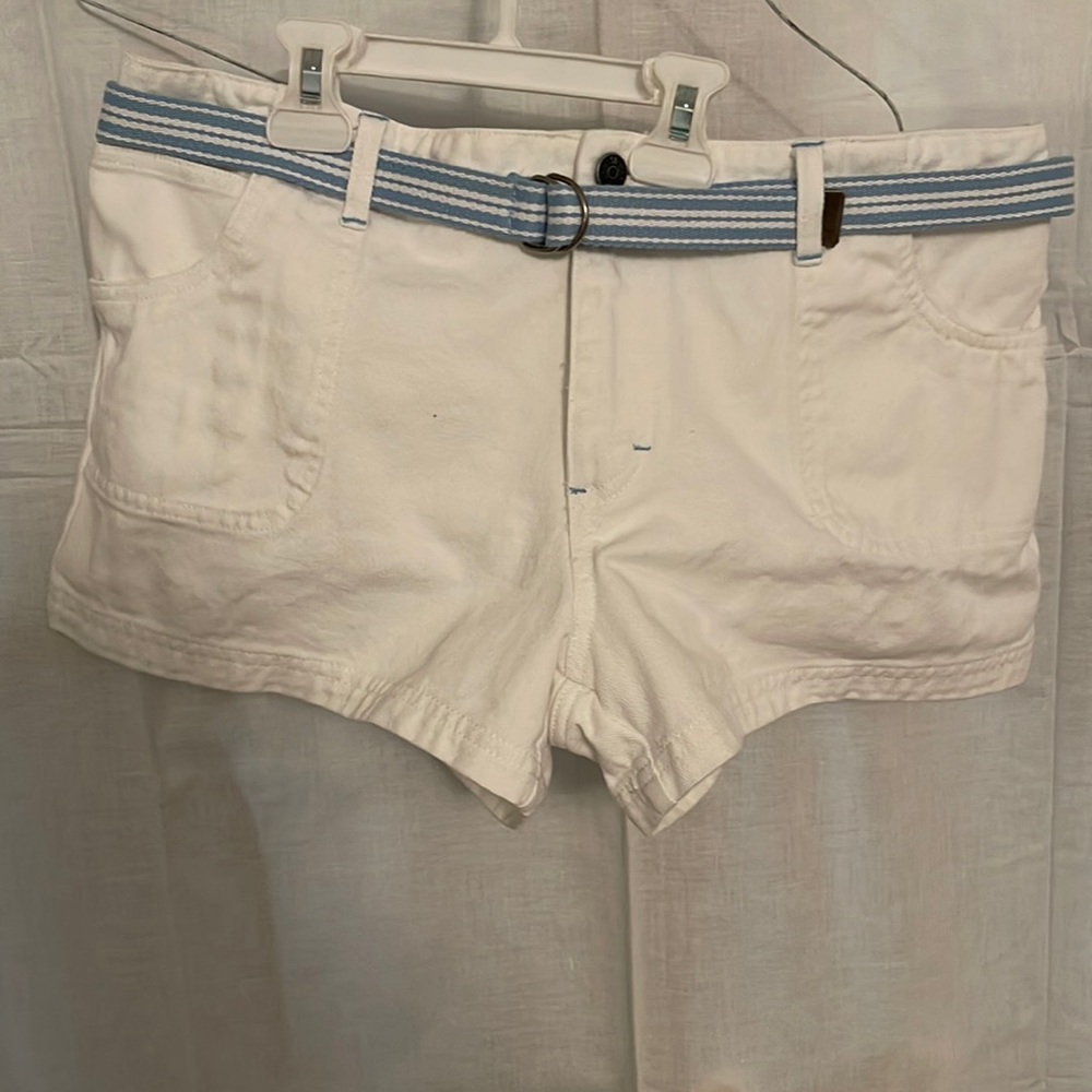 White denim shorts with belt size 13